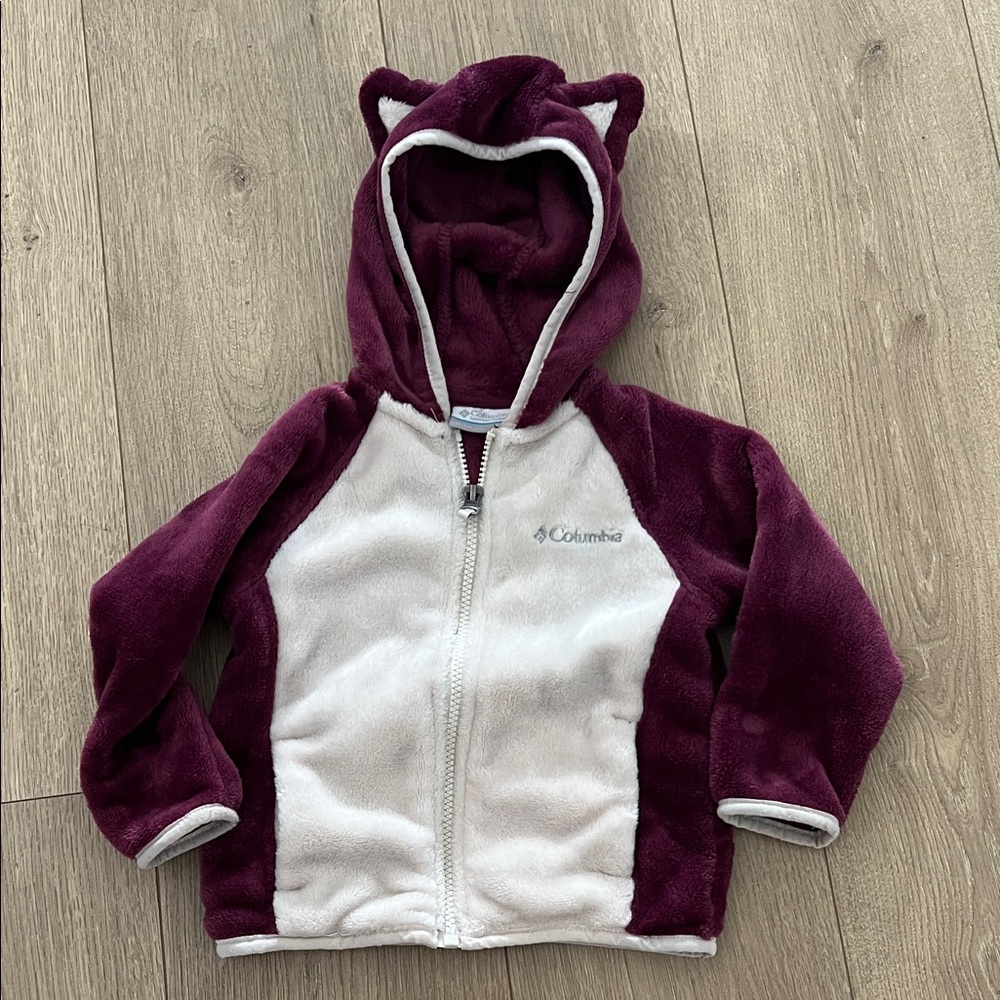 Columbia Kids' Maroon and White Fleece Hoodie